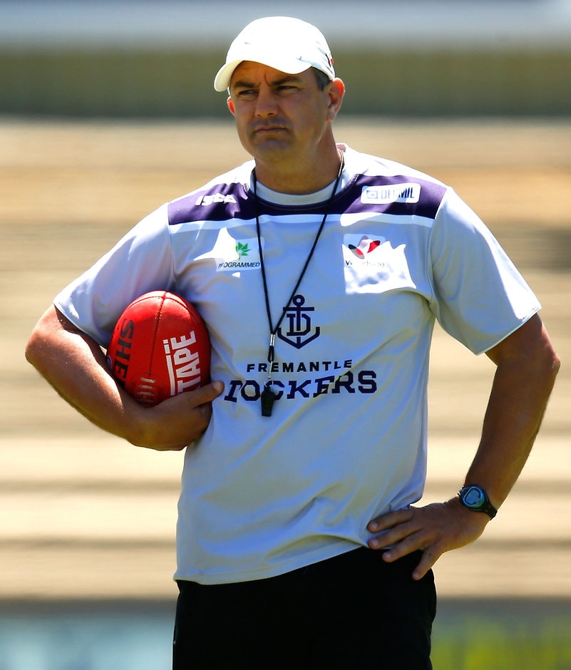 AFL 2012 Training - Fremantle 191212 Peter Sumich looks on during a Fremantle Dockers training session at Fremantle Oval. (Photo: Michael Willson/AFL Media)